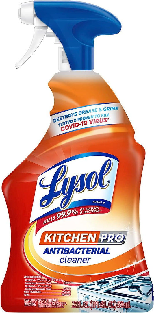 Lysol Kitchen Pro All Purpose Cleaner Spray, Multi Purpose Disinfecting Spray, Lemon