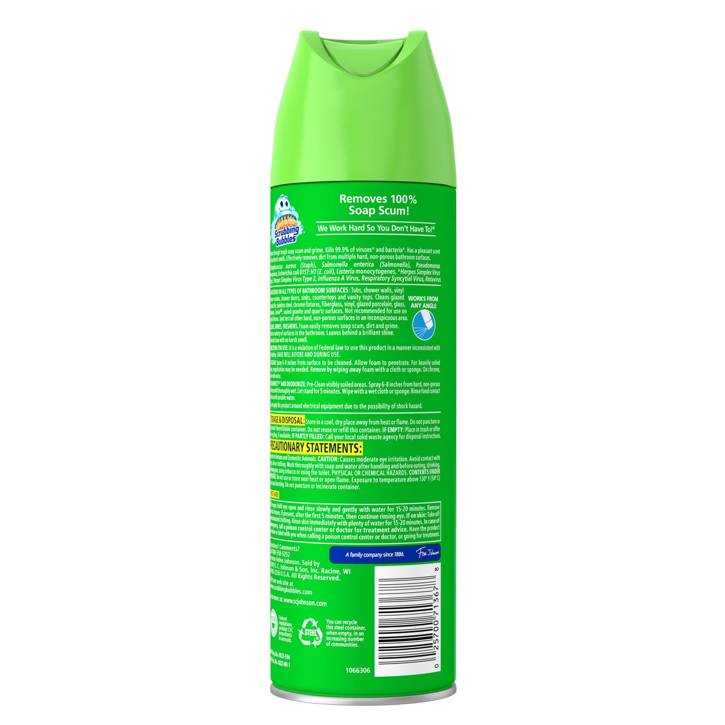 Scrubbing Bubbles Bathroom Grime Fighter Bathroom Cleaner, Aerosol Disinfectant Spray - Rainshower