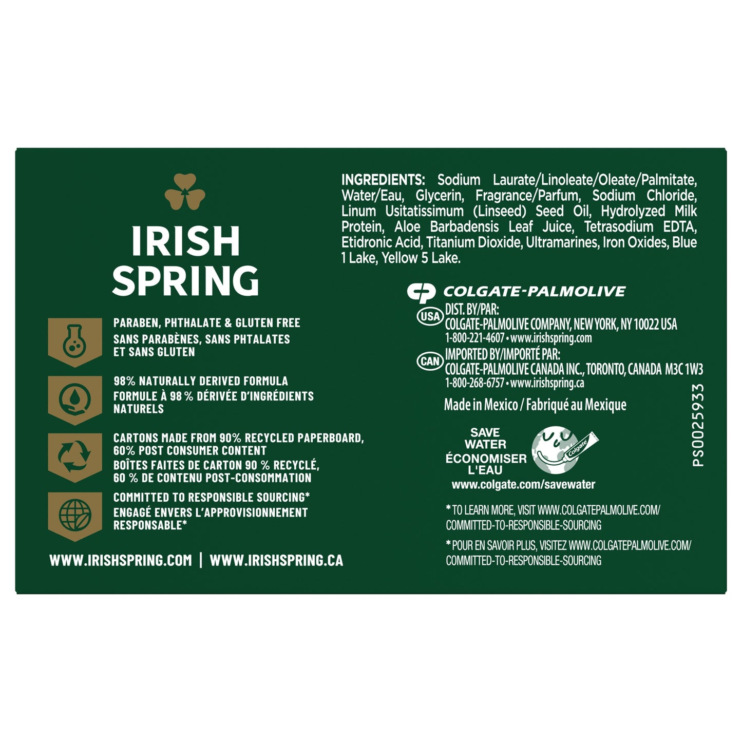 Irish Spring Deodorant Bar Soap for Men - Aloe Mist