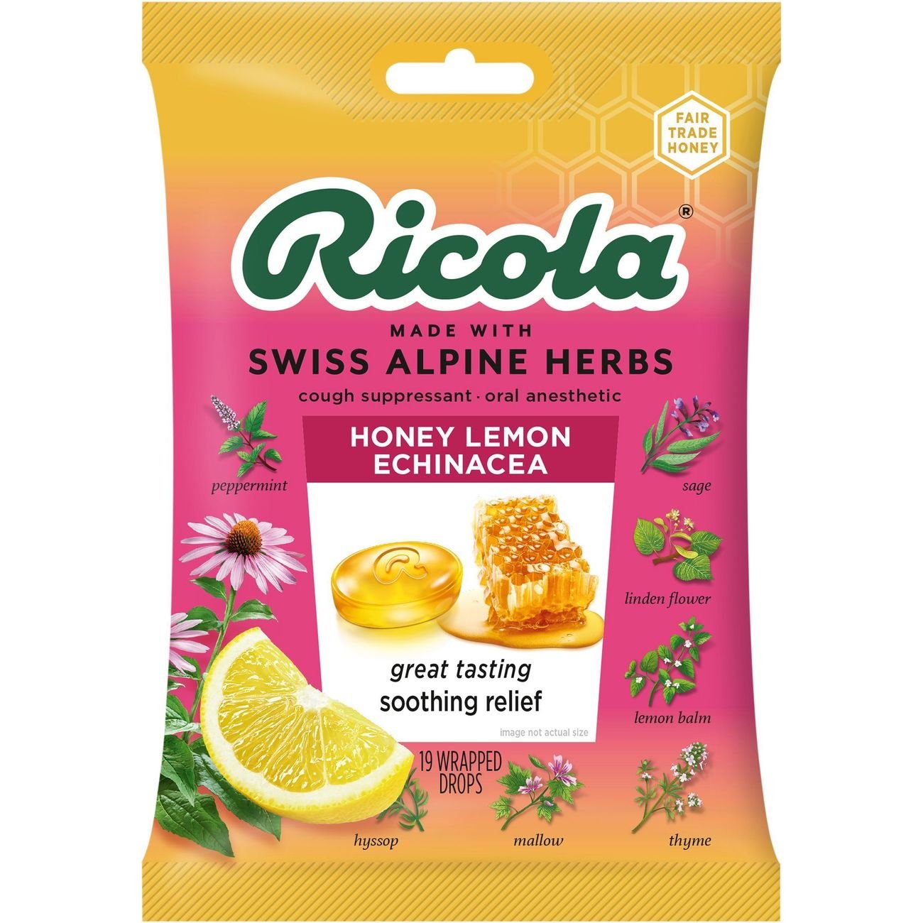 Ricola Cough Drops - Honey Lemon Echinacea