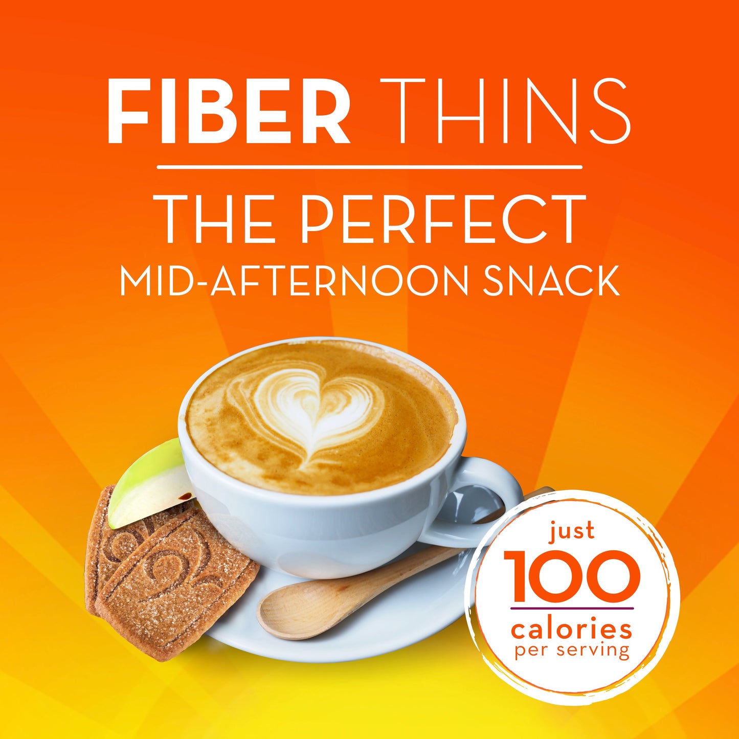 Metamucil Fiber Thins, Plant-Based Psyllium Husk Fiber Snack for Digestive Health, Apple Crisp