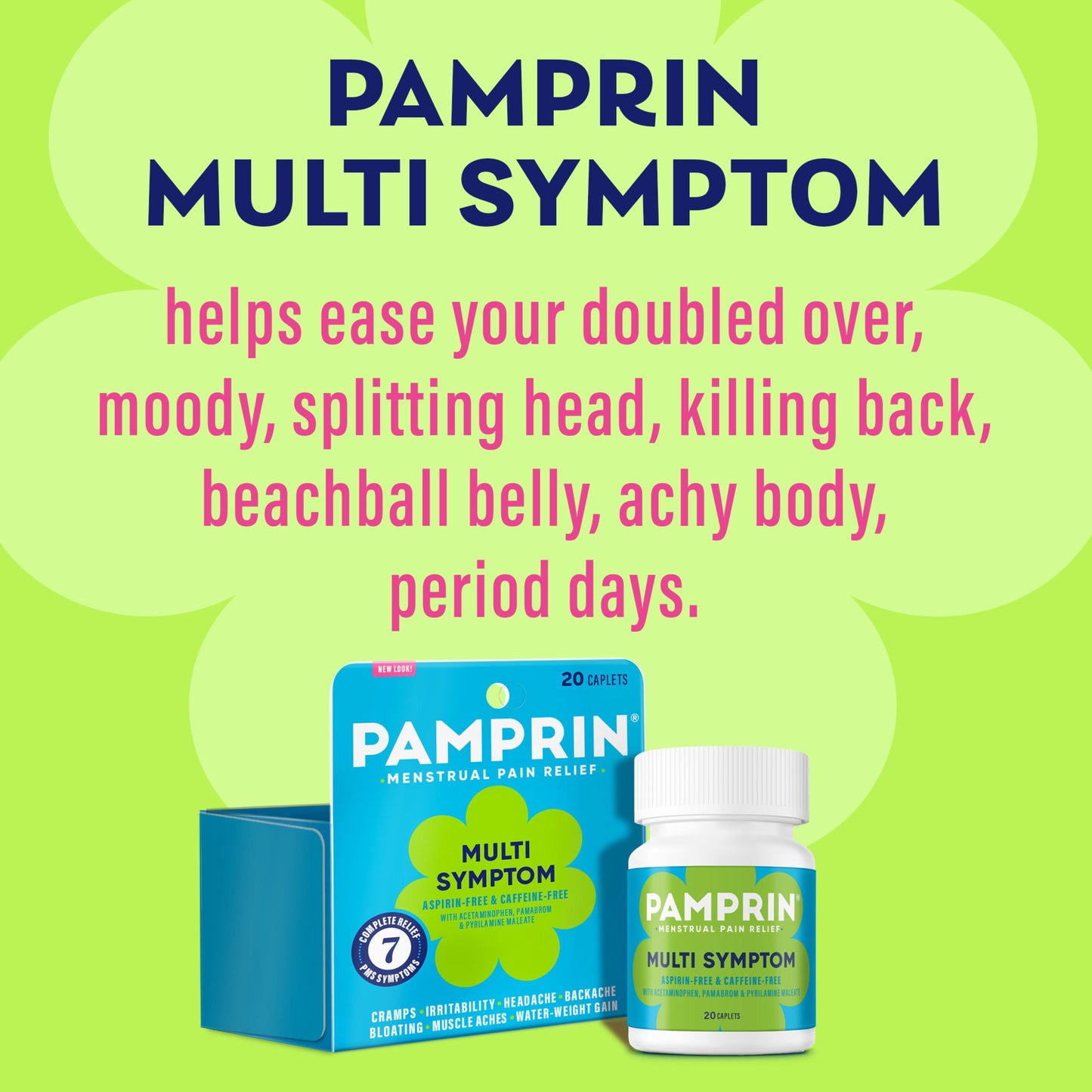Pamprin Multi Symptom Menstrual Pain Relief Coated Caplets