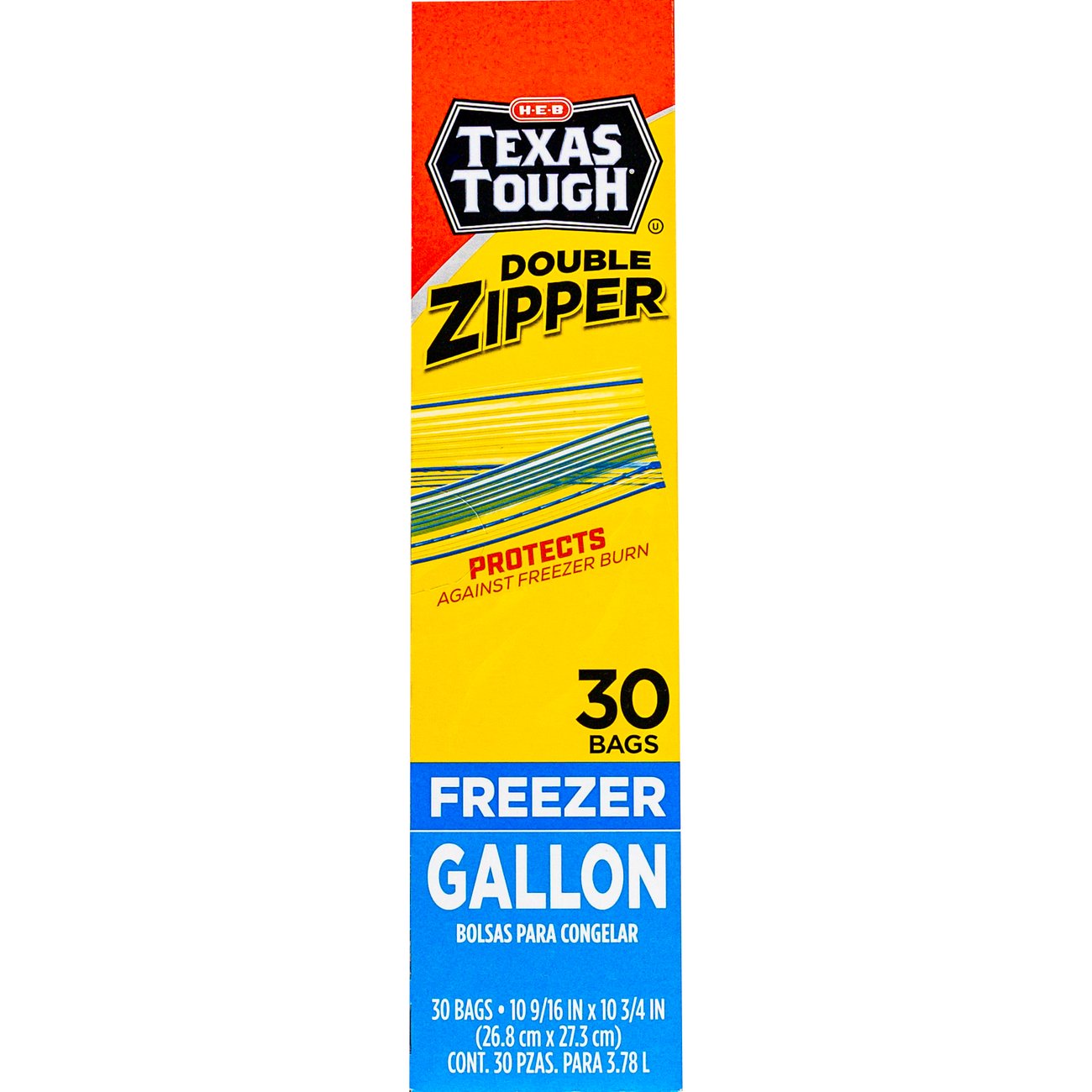 H-E-B Texas Tough Double Zipper Gallon Freezer Bags