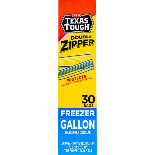 H-E-B Texas Tough Double Zipper Gallon Freezer Bags