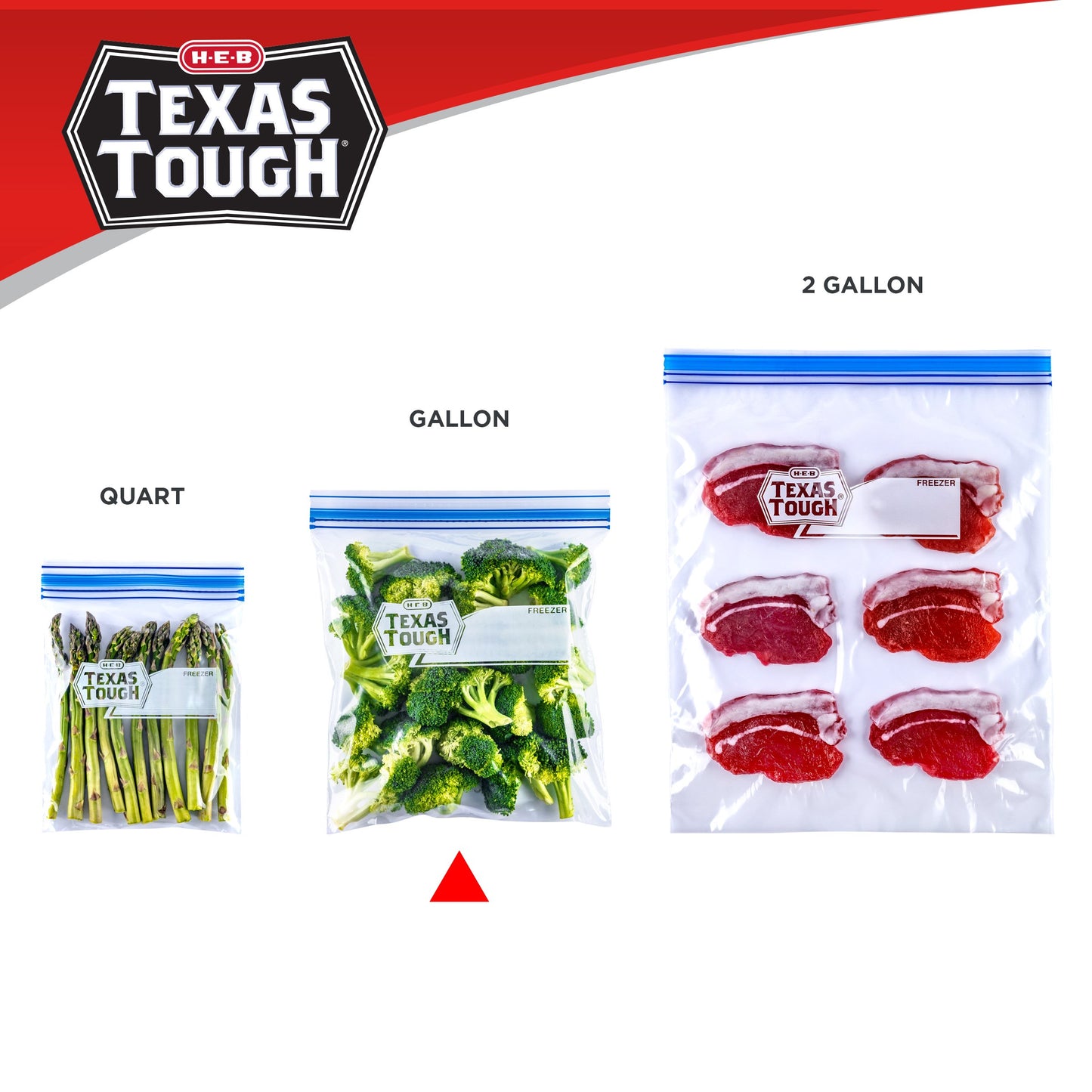 H-E-B Texas Tough Double Zipper Gallon Freezer Bags