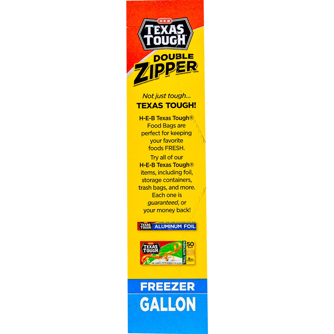 H-E-B Texas Tough Double Zipper Gallon Freezer Bags