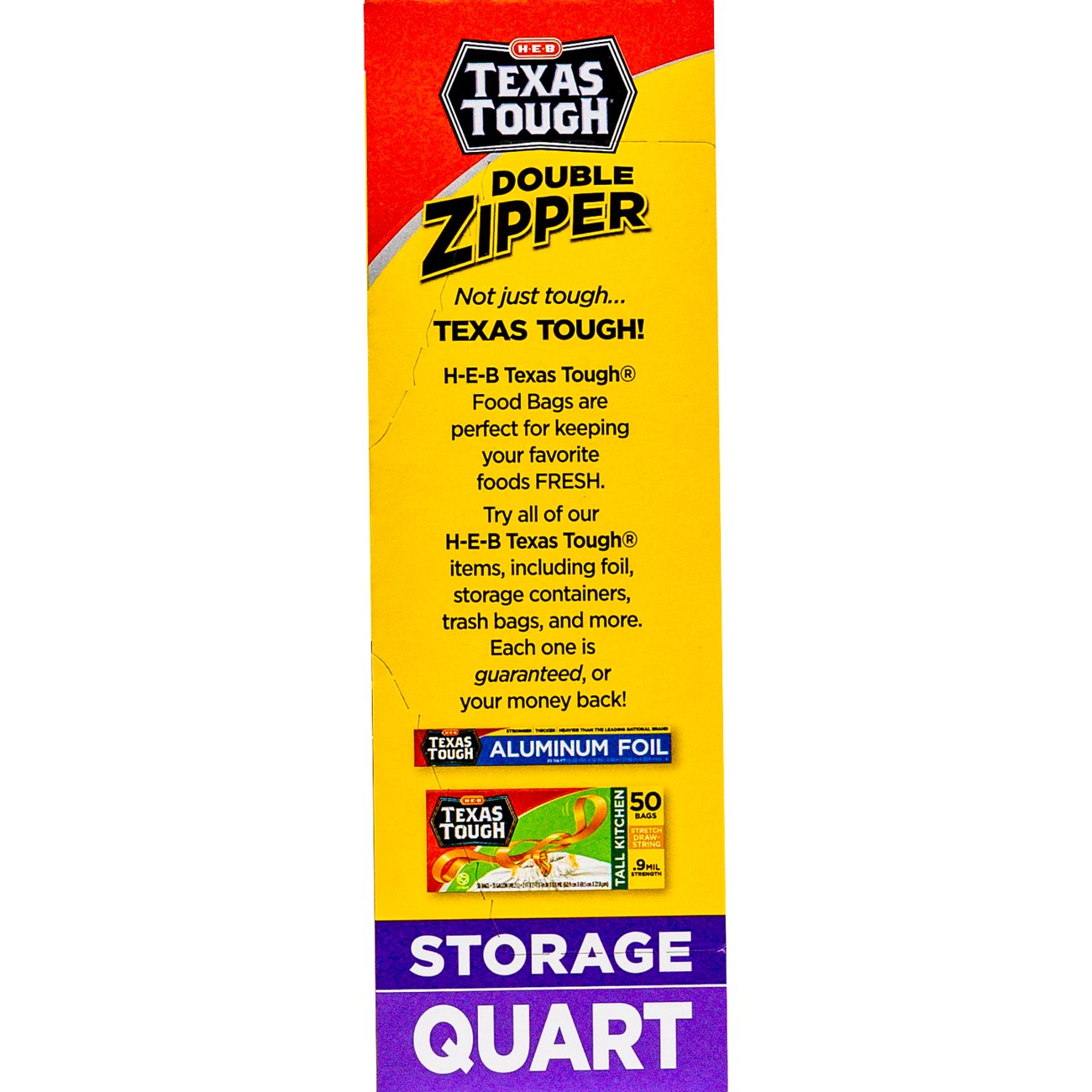 H-E-B Texas Tough Double Zipper Quart Storage Bags