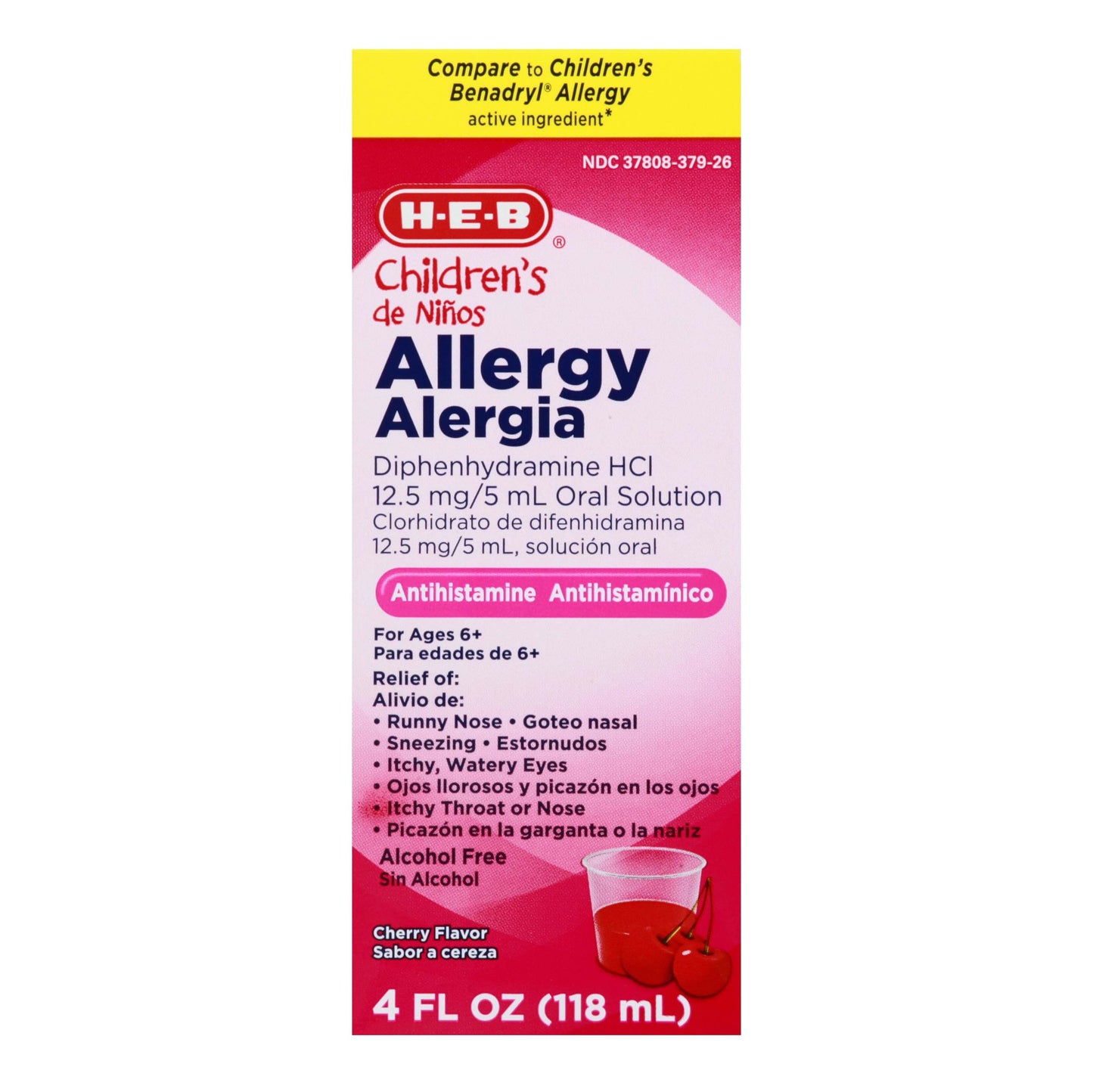 H-E-B Children’s Allergy Relief Liquid – Cherry Flavor