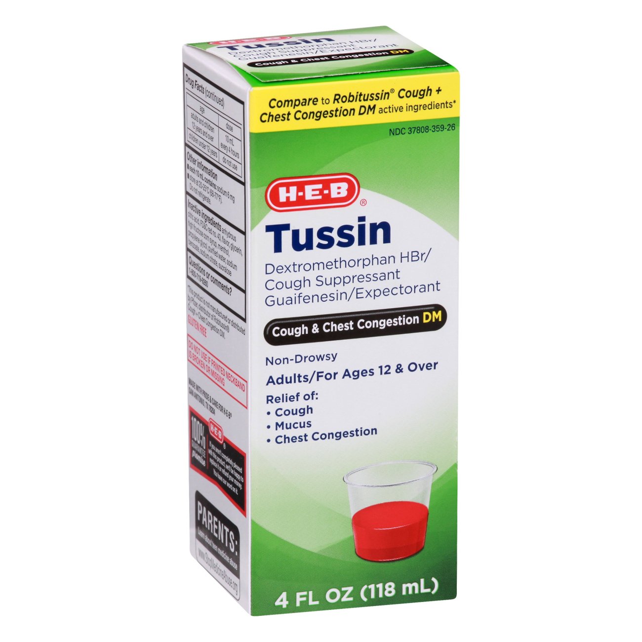 H-E-B Non-Drowsy Tussin Cough & Chest Congestion DM Liquid