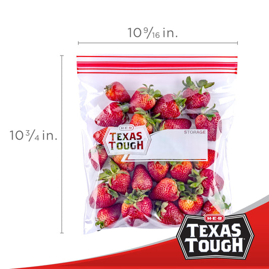 H-E-B Texas Tough Double Zipper Gallon Storage Bags