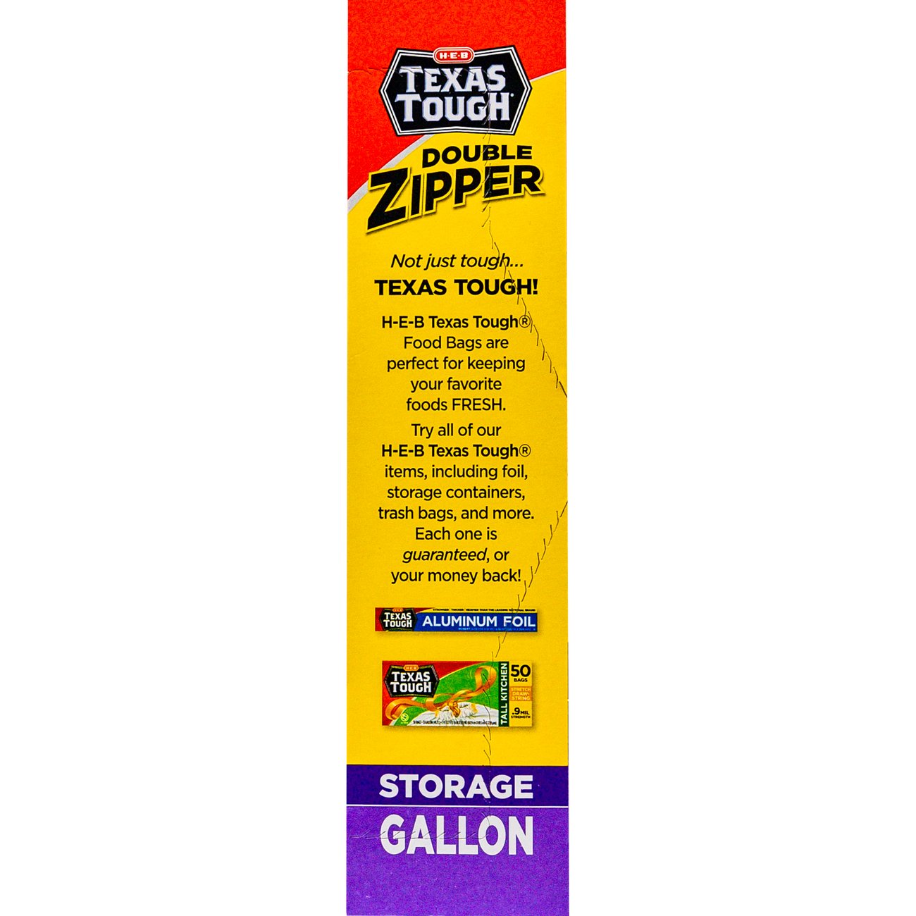 H-E-B Texas Tough Double Zipper Gallon Storage Bags