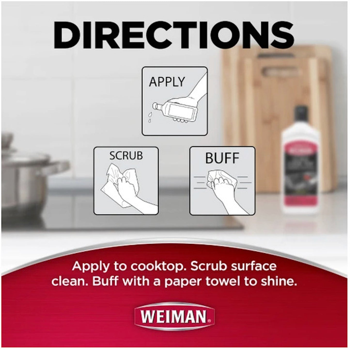 Weiman Glass Cook Top Heavy Duty Cleaner & Polish