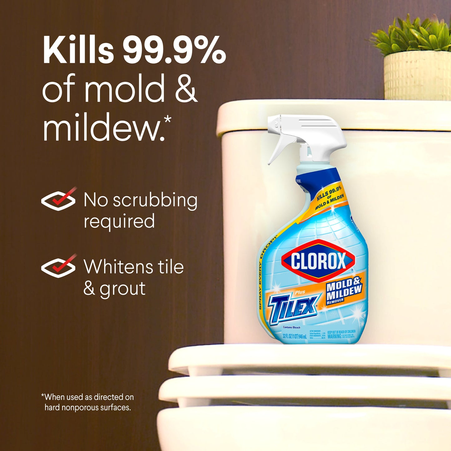Clorox Plus Tilex Mold and Mildew Remover with Bleach Spray Bottle