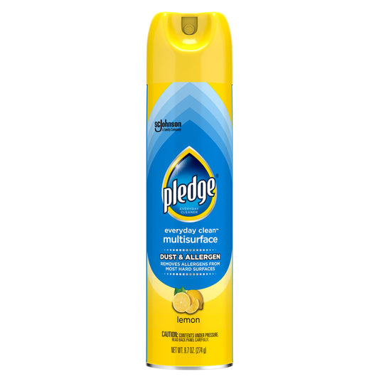 Pledge Pledge Dust & Allergen Multisurface Cleaner, Aerosol Spray, Lemon Scent, 9.7oz