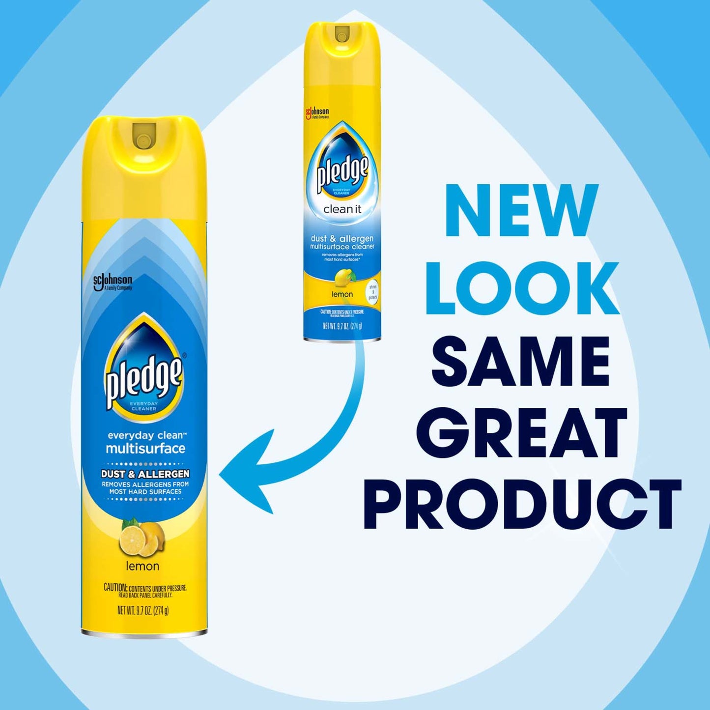 Pledge Pledge Dust & Allergen Multisurface Cleaner, Aerosol Spray, Lemon Scent, 9.7oz