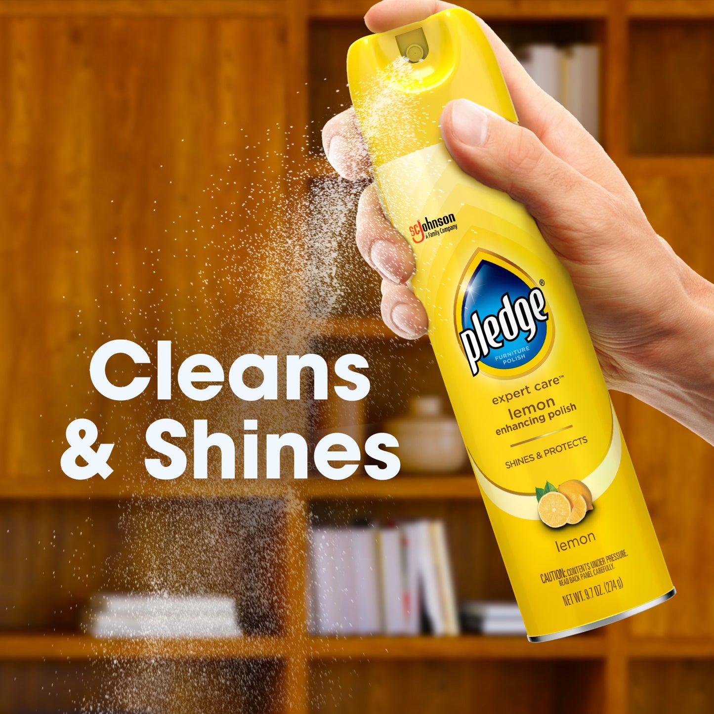 Pledge Pledge Enhancing Polish, Furniture & Wood Spray, Lemon Scent, 9.7oz