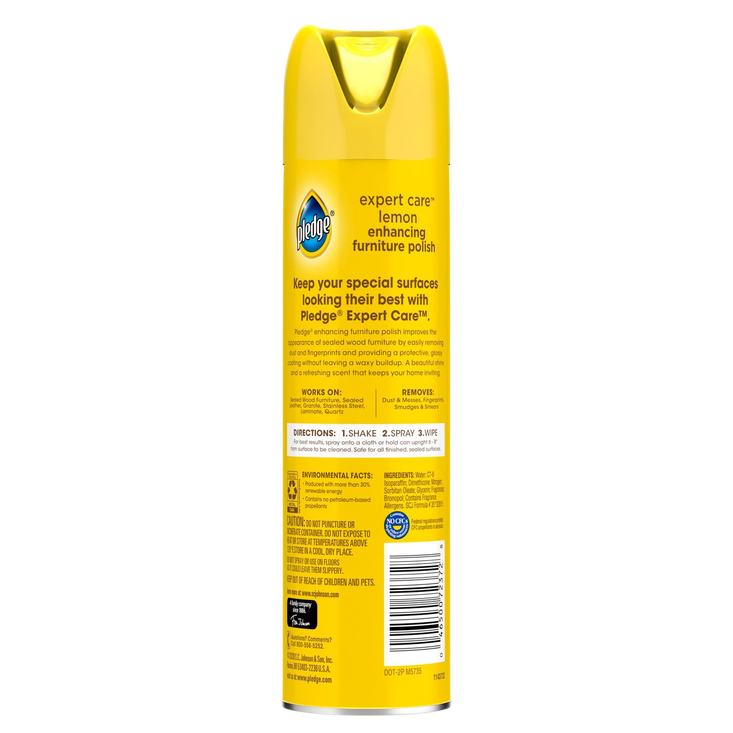 Pledge Pledge Enhancing Polish, Furniture & Wood Spray, Lemon Scent, 9.7oz