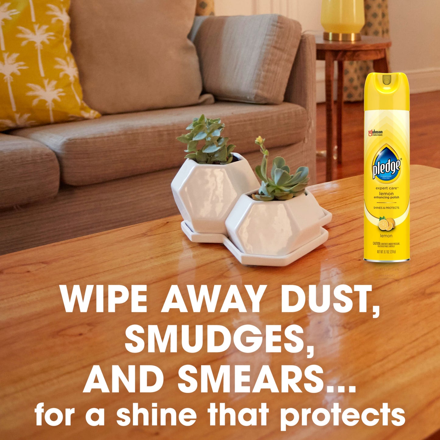 Pledge Pledge Enhancing Polish, Furniture & Wood Spray, Lemon Scent, 9.7oz