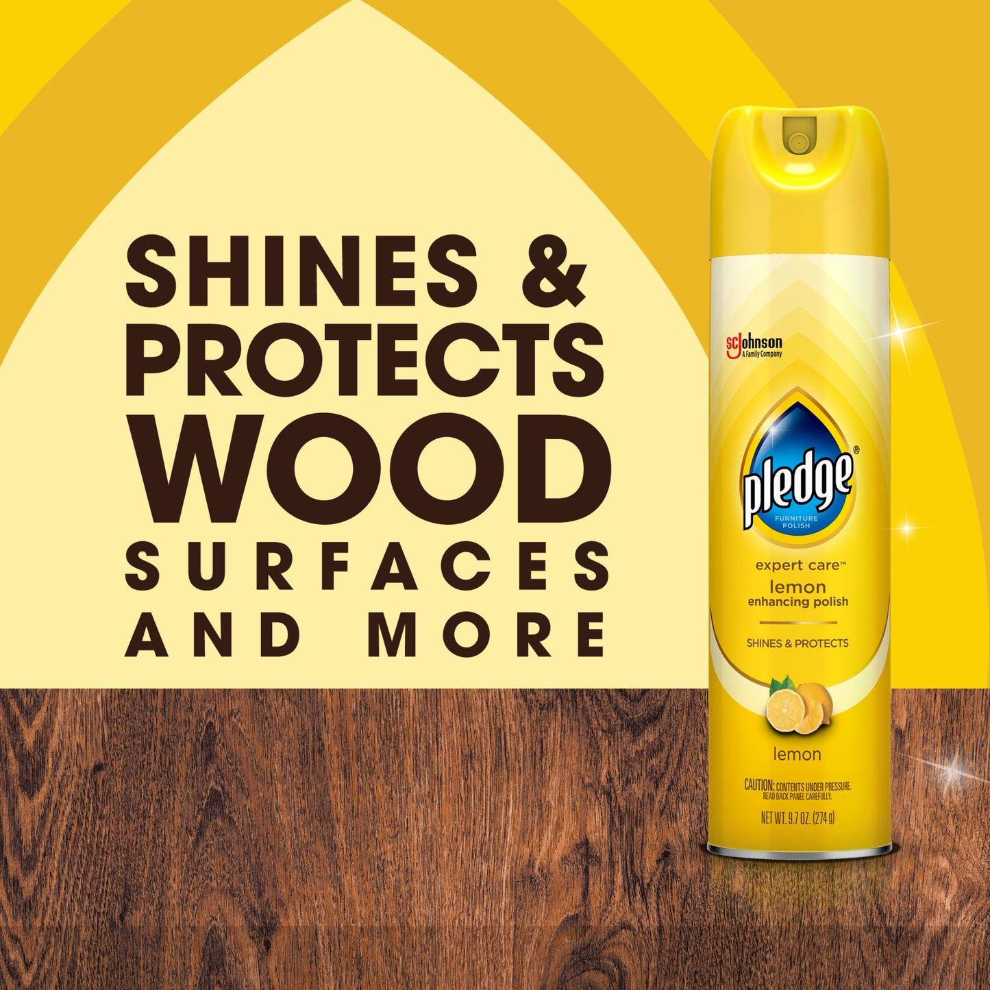 Pledge Pledge Enhancing Polish, Furniture & Wood Spray, Lemon Scent, 9.7oz