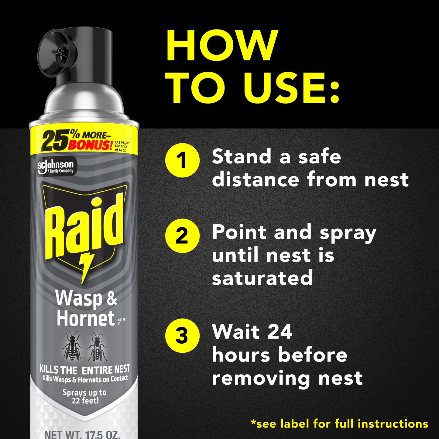 Raid Wasp & Hornet Killer, Outdoor Flying Insect Spray