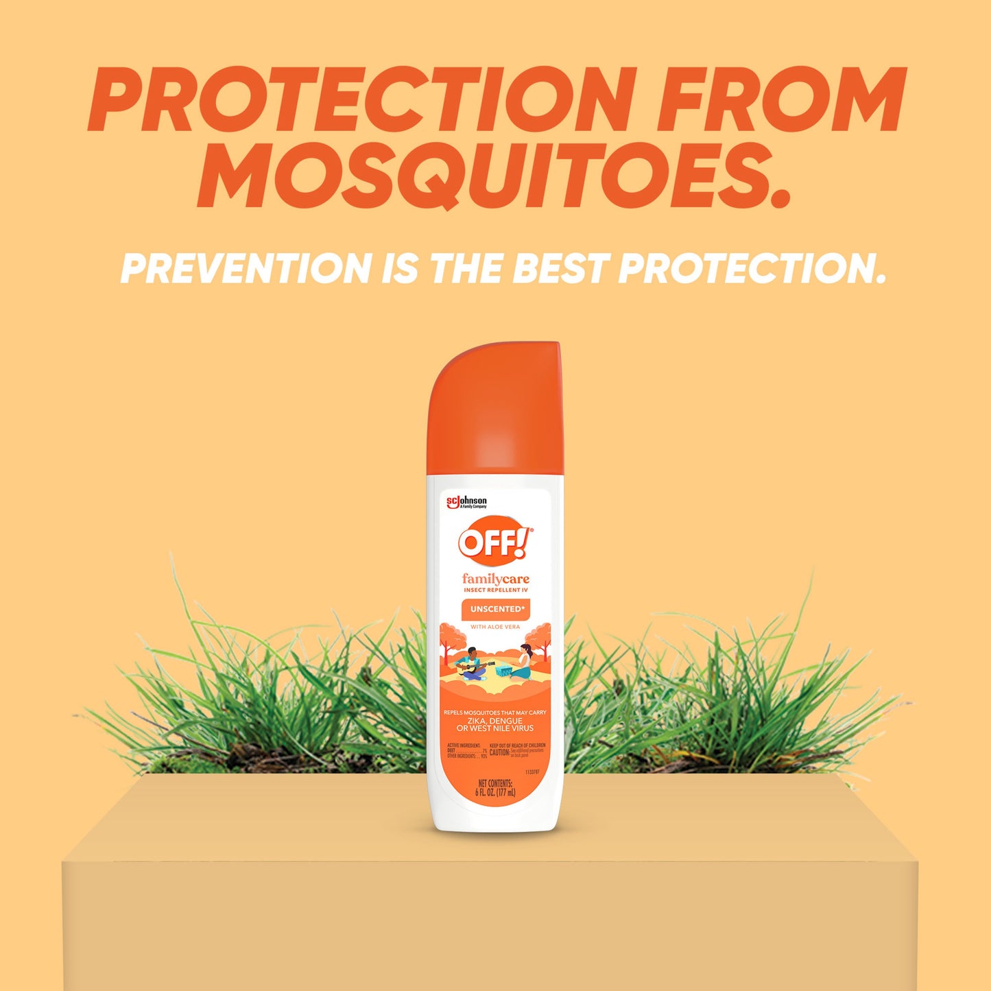 OFF! FamilyCare Mosquito Repellent Unscented Bug Spray