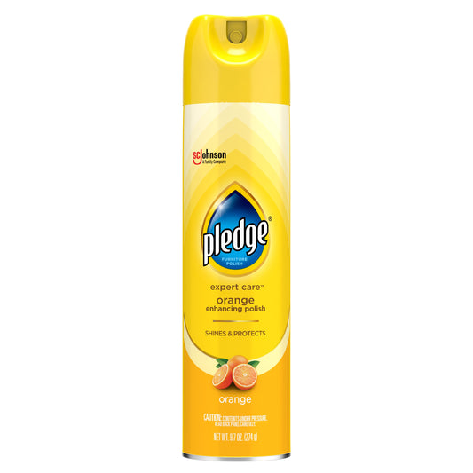 Pledge Pledge Enhancing Polish, Wood & Furniture Spray, Orange Scent, 9.7oz