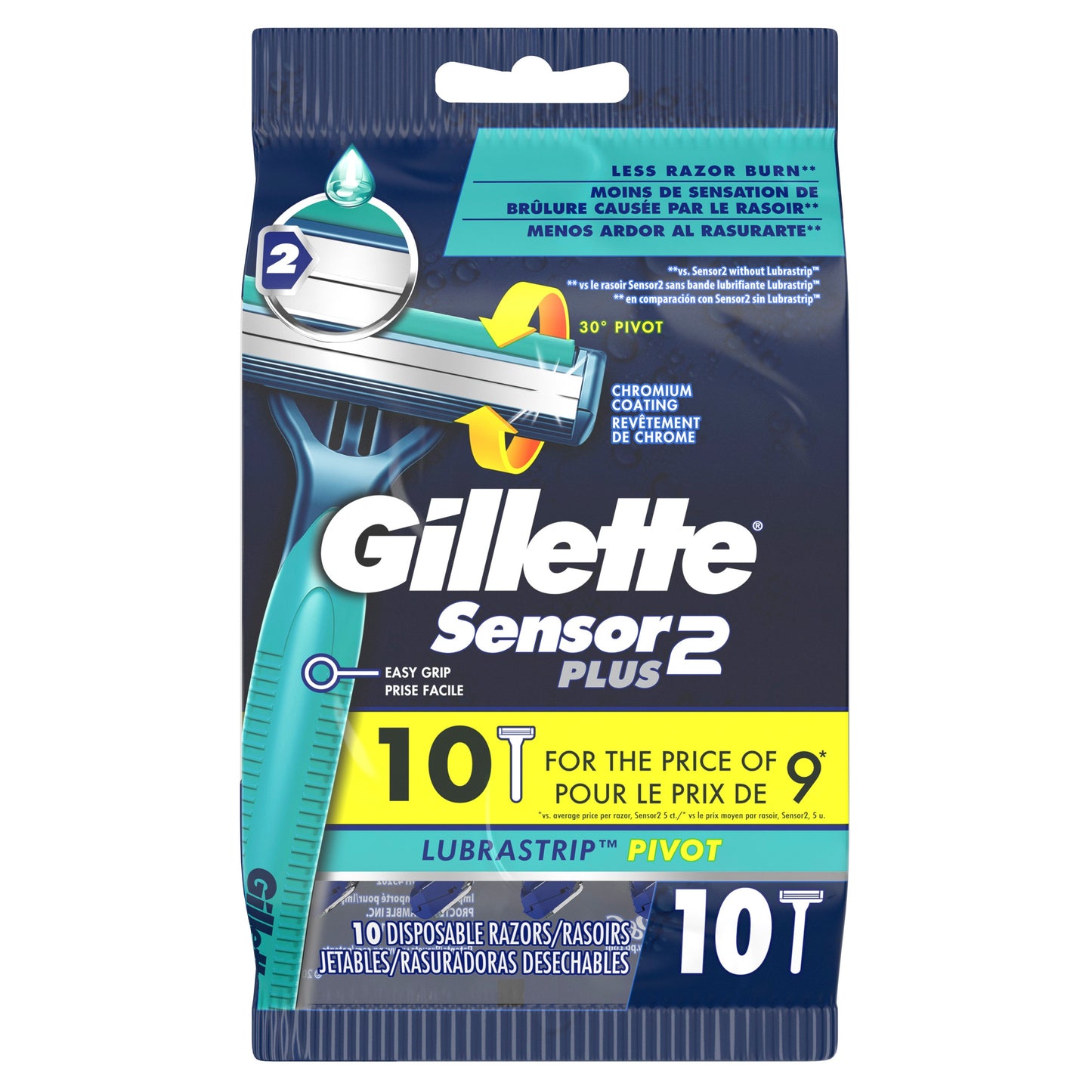 Gillette Sensor2 Plus Pivoting Head Men's Disposable Razors