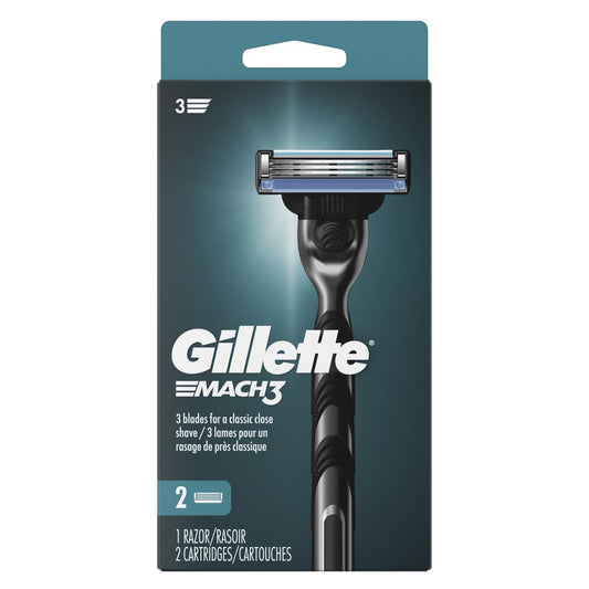 Gillette Mach3 Razor for Men + 2 Blade Refills