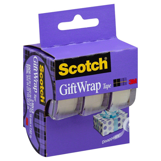Scotch Satin Finish Gift Wrap Tape Dispensered Rolls