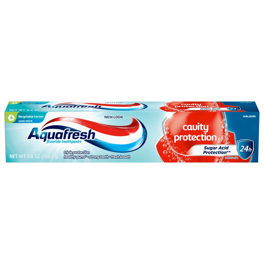 Aquafresh Cavity Protection Fluoride Toothpaste for Healthy Gums, Strong Teeth, and Fresh Breath, Cool Mint