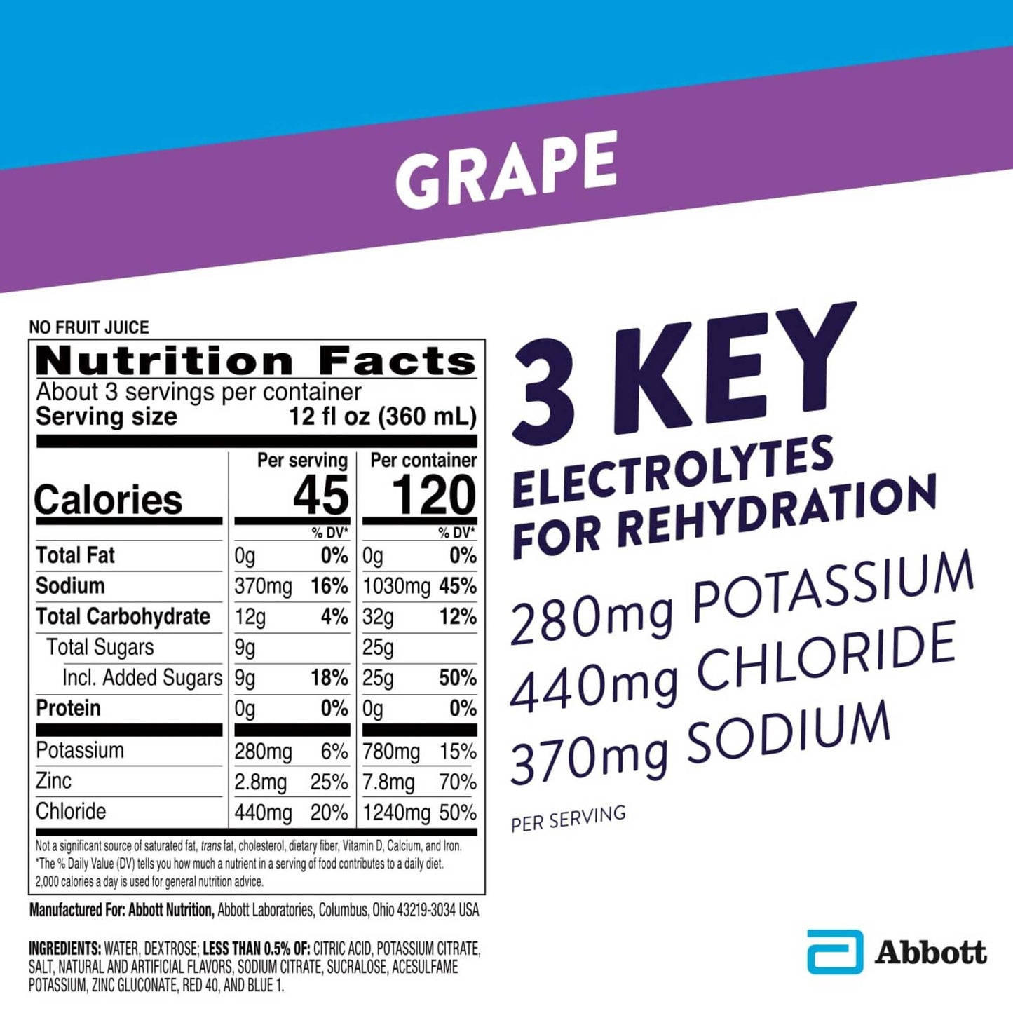 Pedialyte Electrolyte Solution - Grape