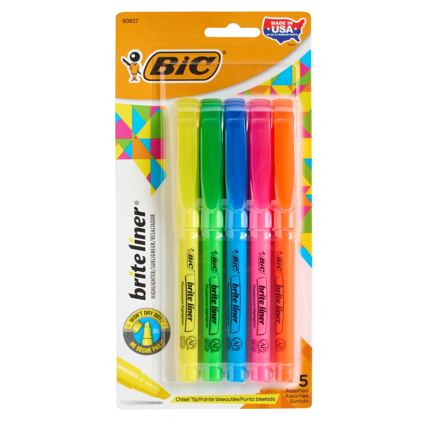 BIC Brite Liner Chisel Tip Highlighters - Assorted Ink