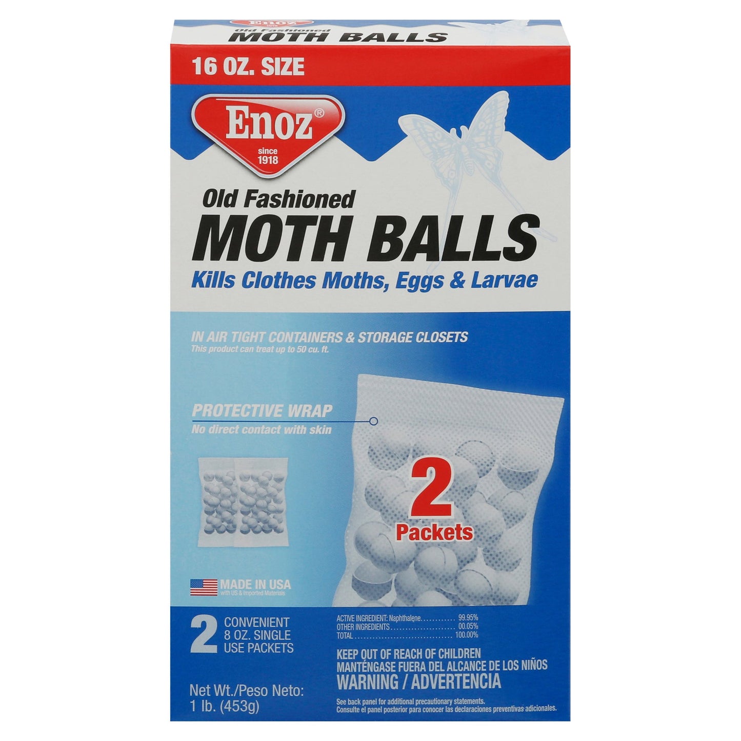 Enoz Old Fashion Moth Balls, 2 Pk