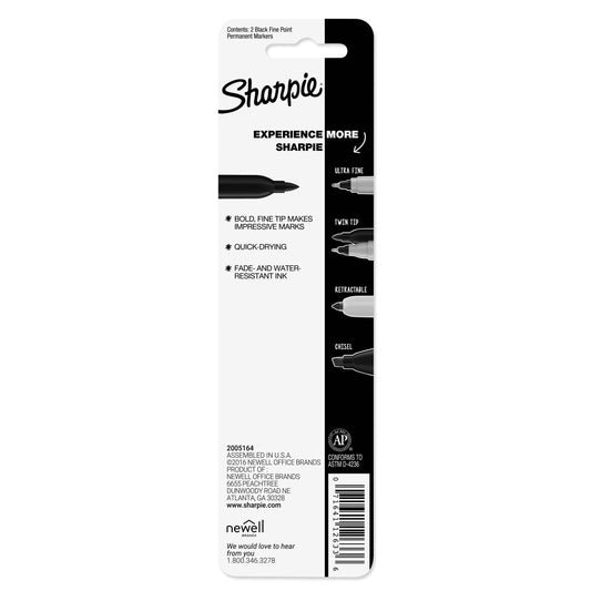 Sharpie Fine Tip Permanent Markers - Black Ink