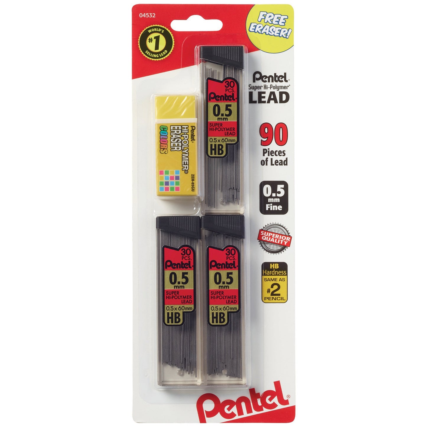 Pentel Super Hi-Polymer Lead Refills - 0.5 mm