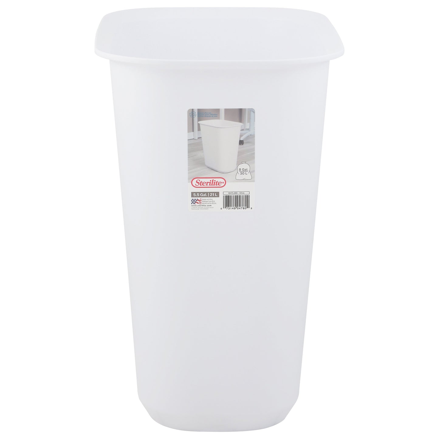 Sterilite White Open Wastebasket