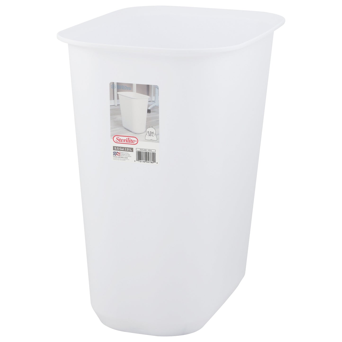Sterilite White Open Wastebasket