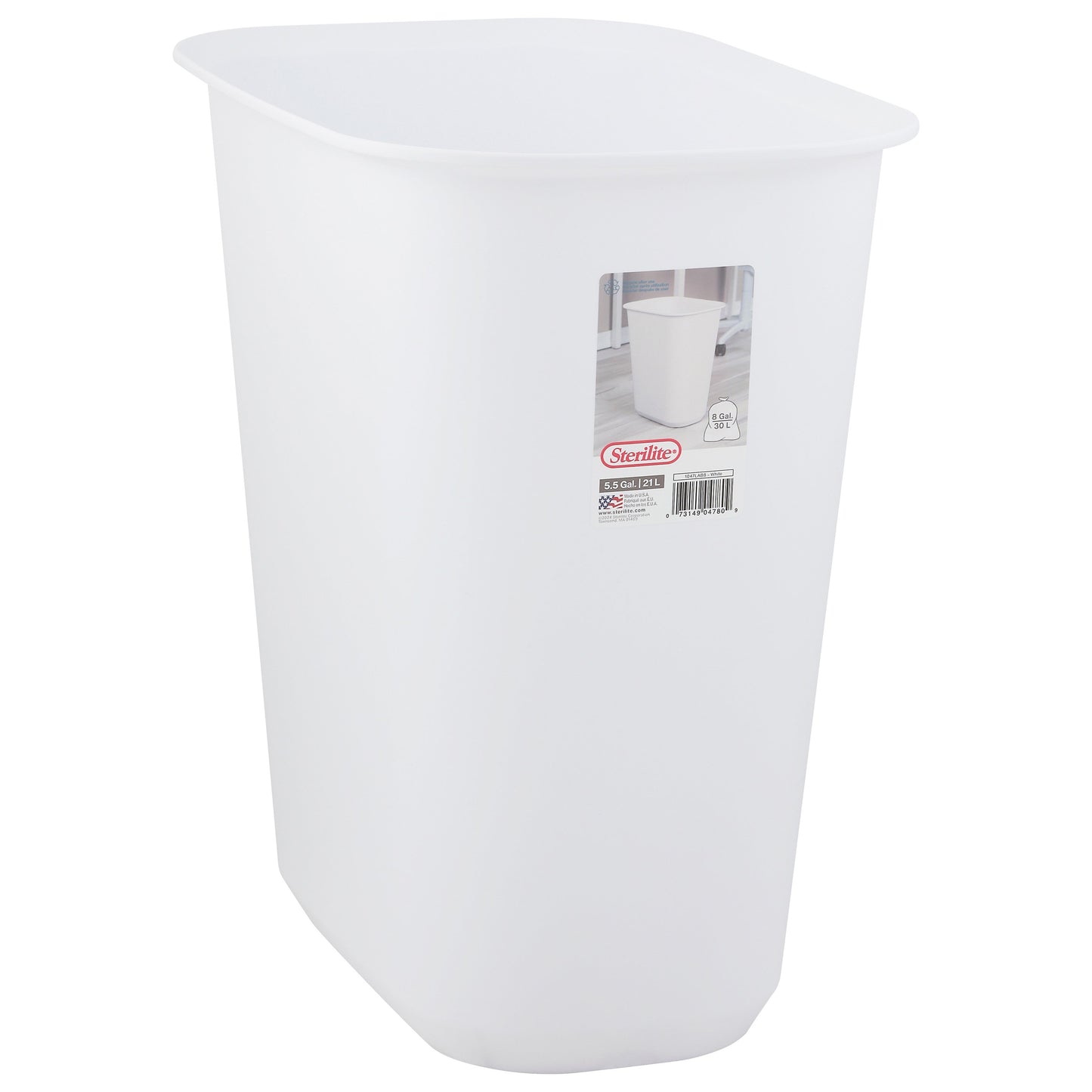 Sterilite White Open Wastebasket