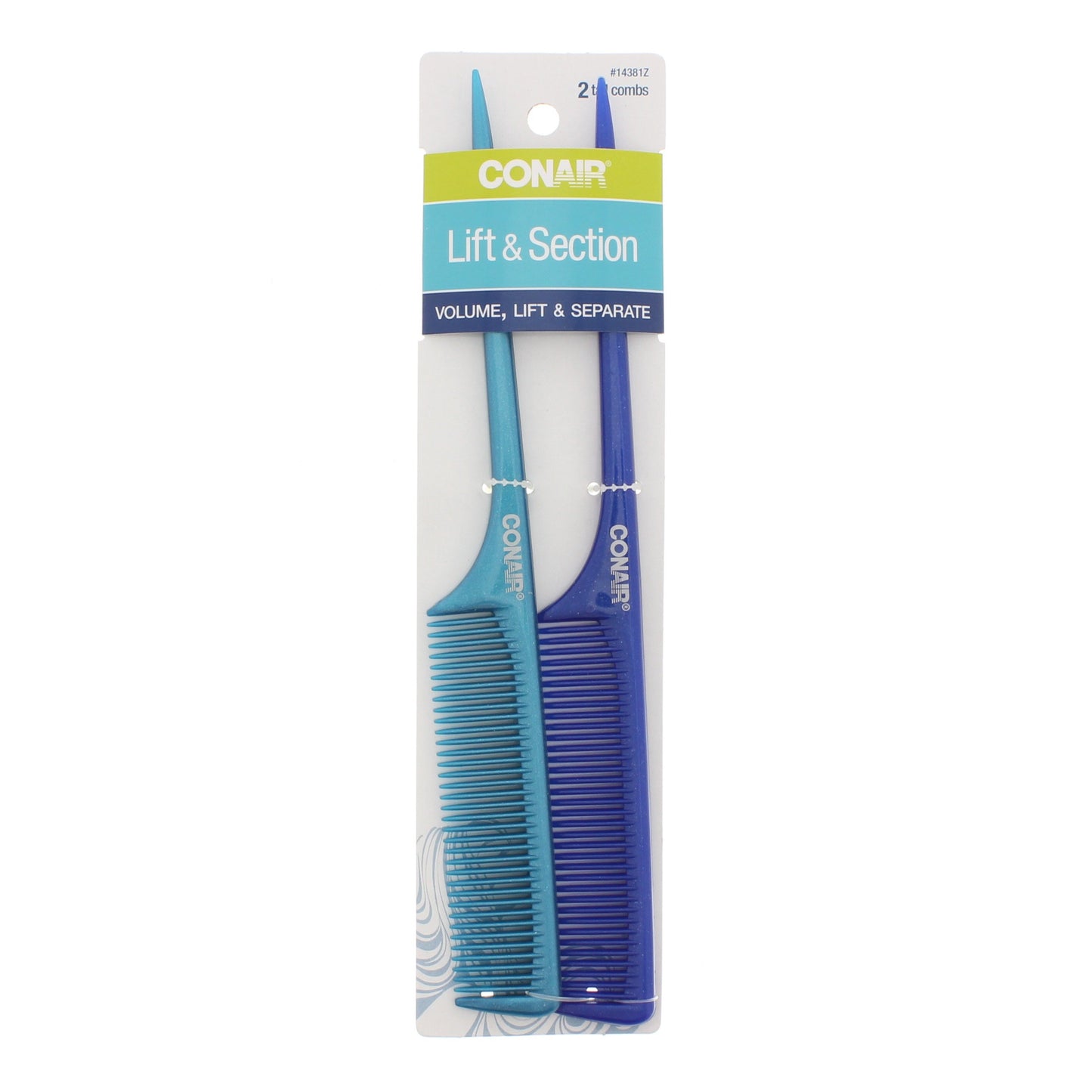 Conair Lift & Section Tail Style Combs, Assorted Colors