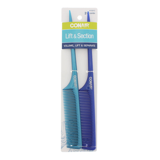 Conair Lift & Section Tail Style Combs, Assorted Colors
