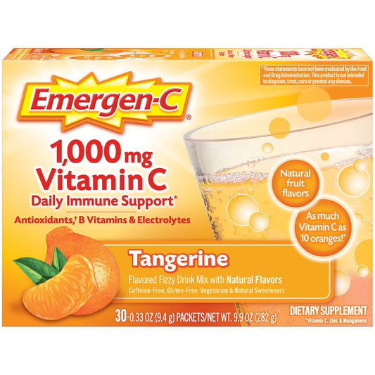 Emergen-C Vitamin C 1000mg Powder, With Antioxidants, B Vitamins and Electrolytes, Dietary Supplement Fizzy Drink Mix, Caffeine Free