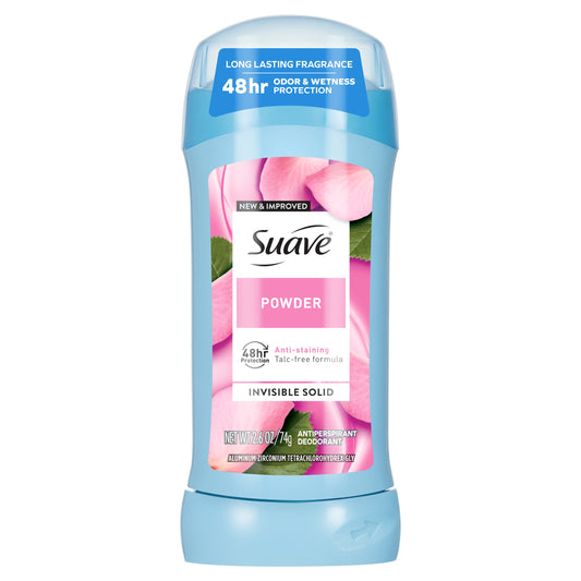 Suave Antiperspirant Deodorant for Women, Invisible Solid 48hr Protection - Powder
