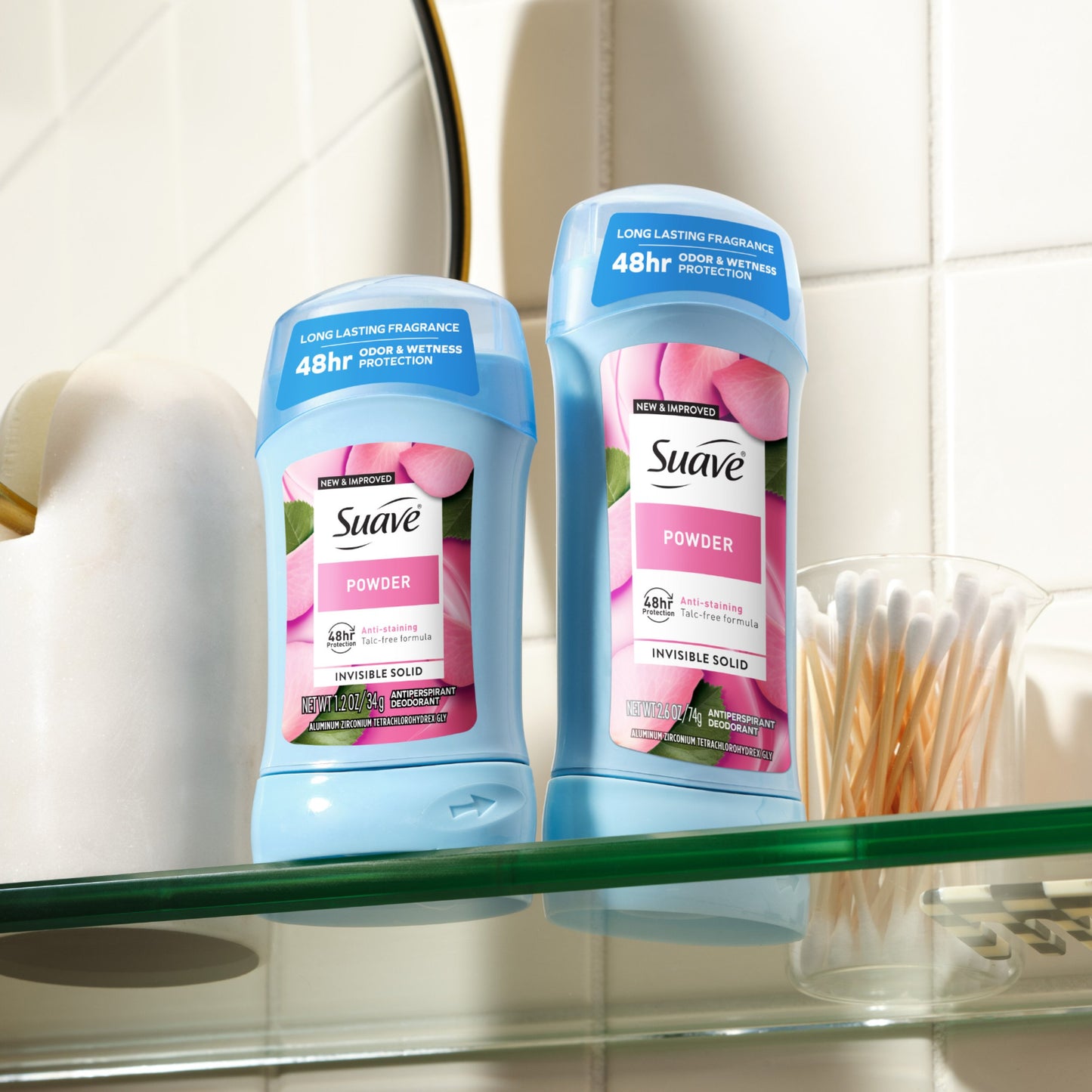 Suave Antiperspirant Deodorant for Women, Invisible Solid 48hr Protection - Powder