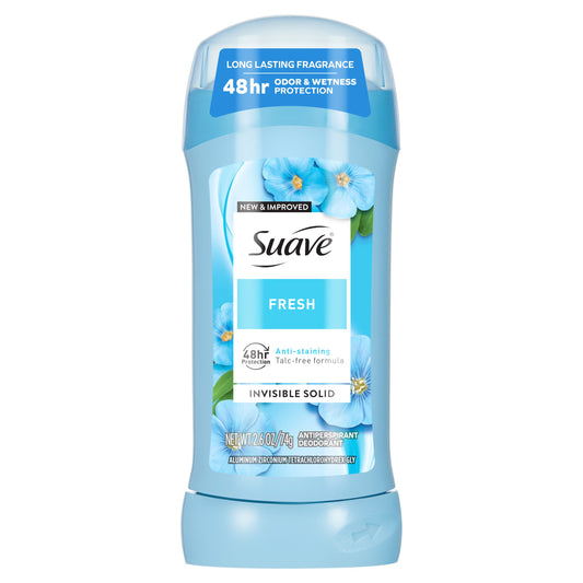 Suave Antiperspirant Deodorant for Women, Invisible Solid 48hr Protection - Fresh