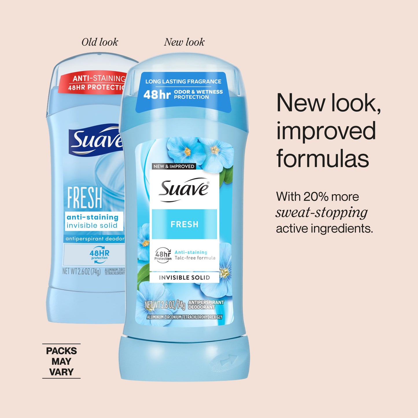 Suave Antiperspirant Deodorant for Women, Invisible Solid 48hr Protection - Fresh
