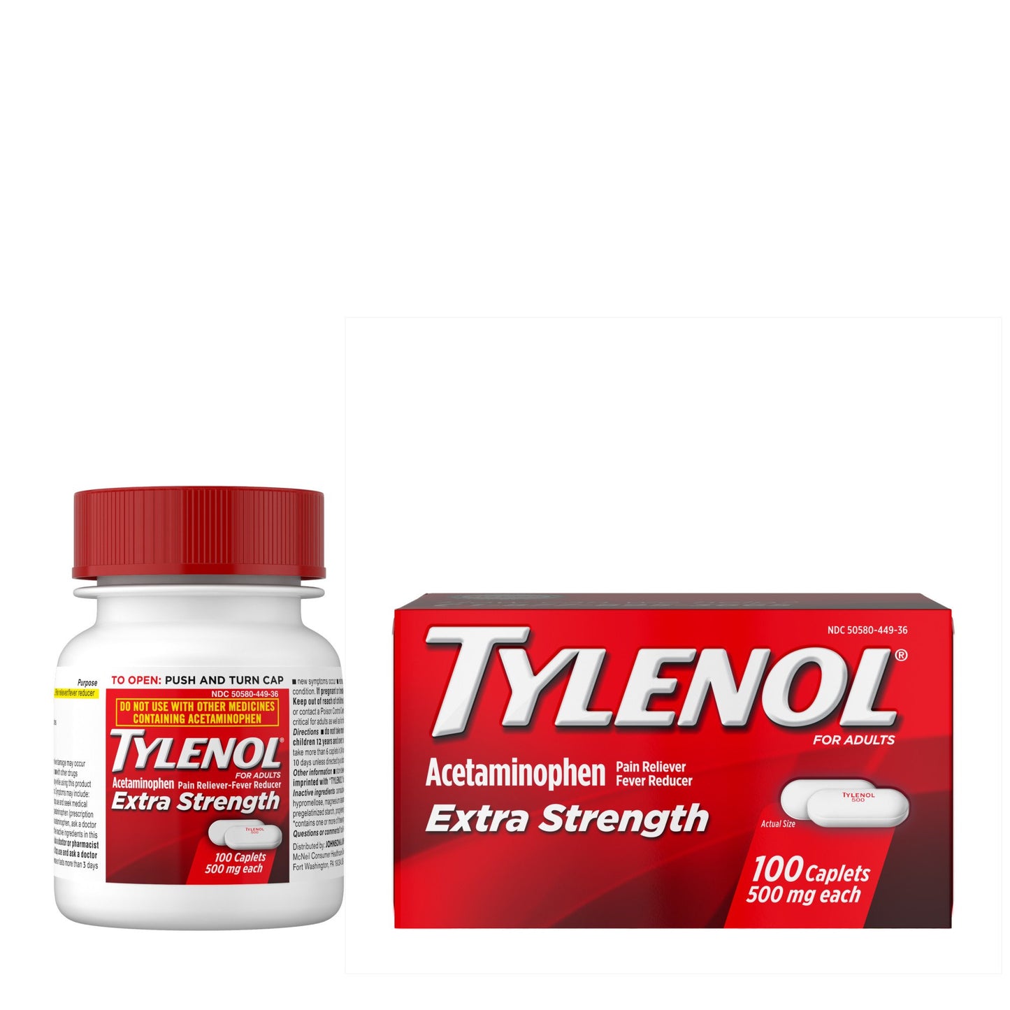 Tylenol Extra Strength Fever & Pain Reliever Caplets - 500 mg