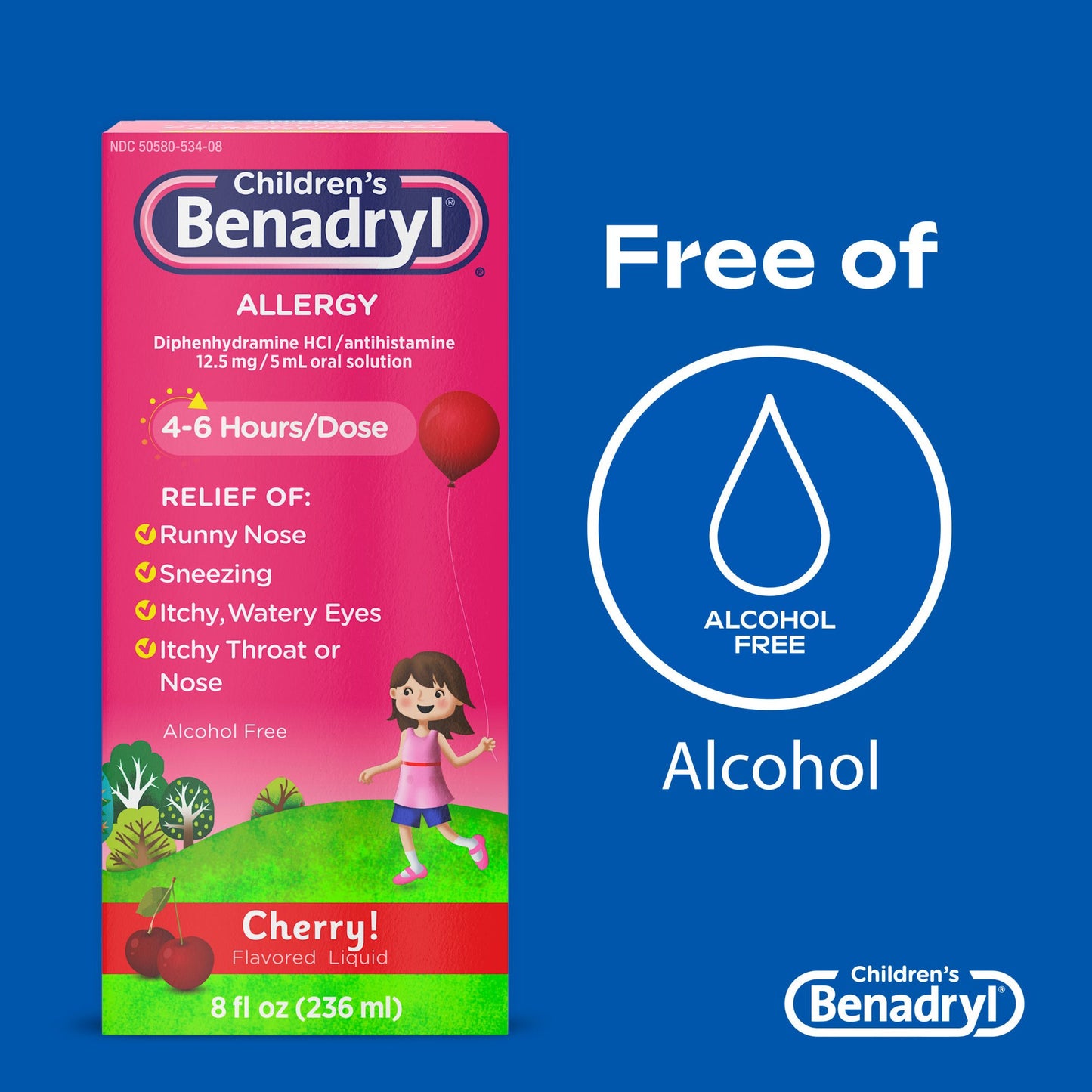 Benadryl Children's Antihistamine Allergy Liquid - Cherry