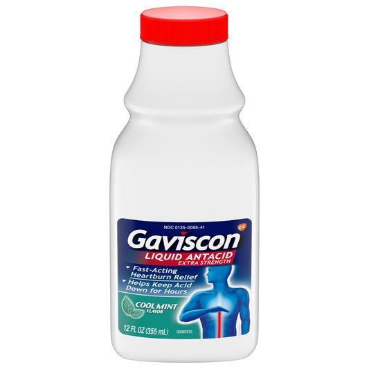 Gaviscon Extra Strength Cool Mint Liquid Antacid for Fast-Acting Heartburn Relief