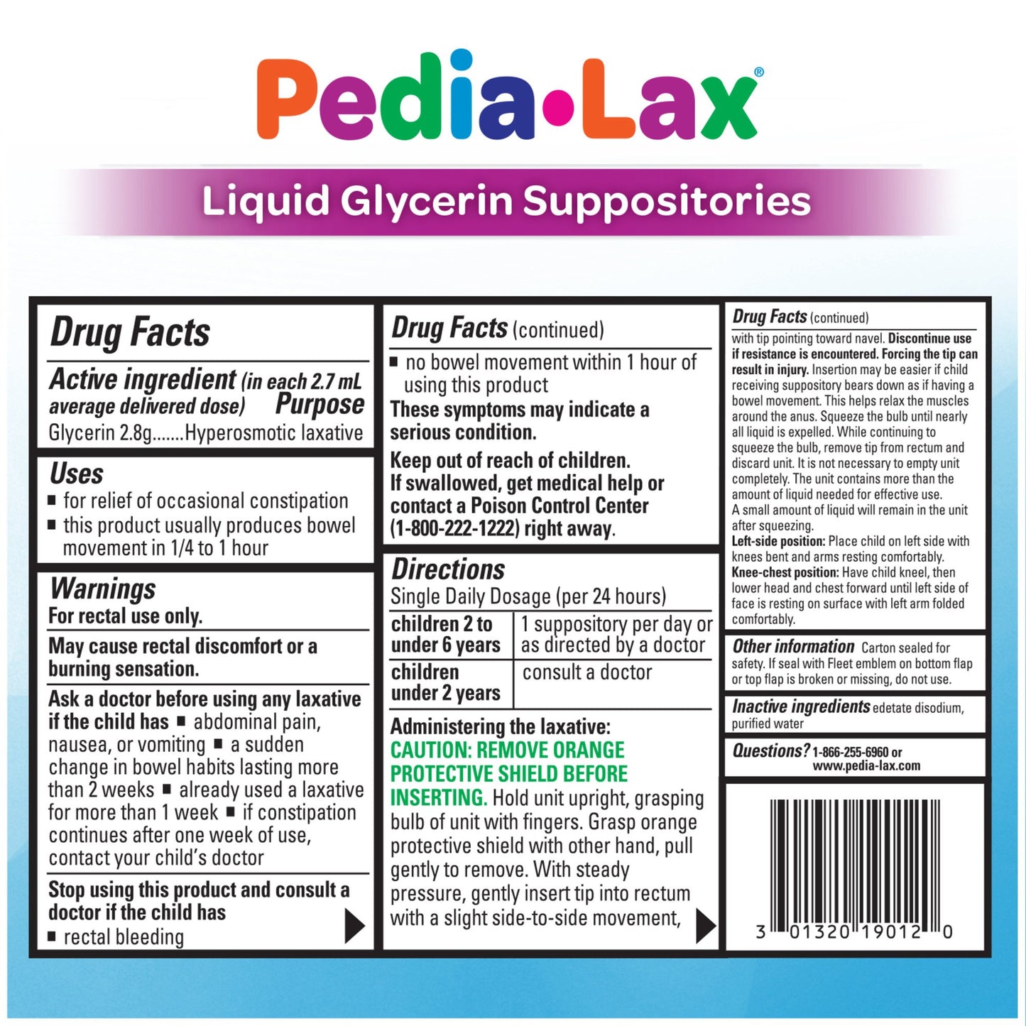 Pedia-Lax Laxative Glycerin Suppositories