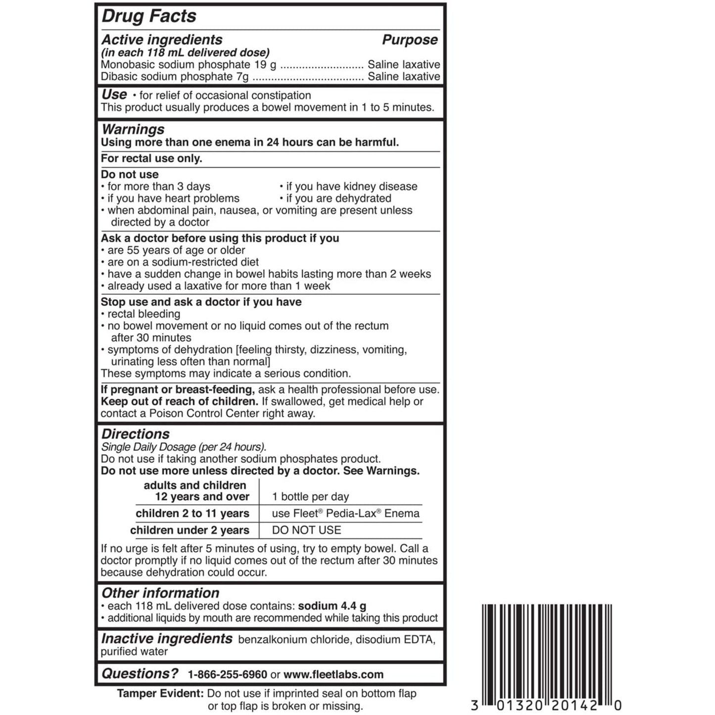 Fleet Laxative Saline Enema with Gentle Glide Tip